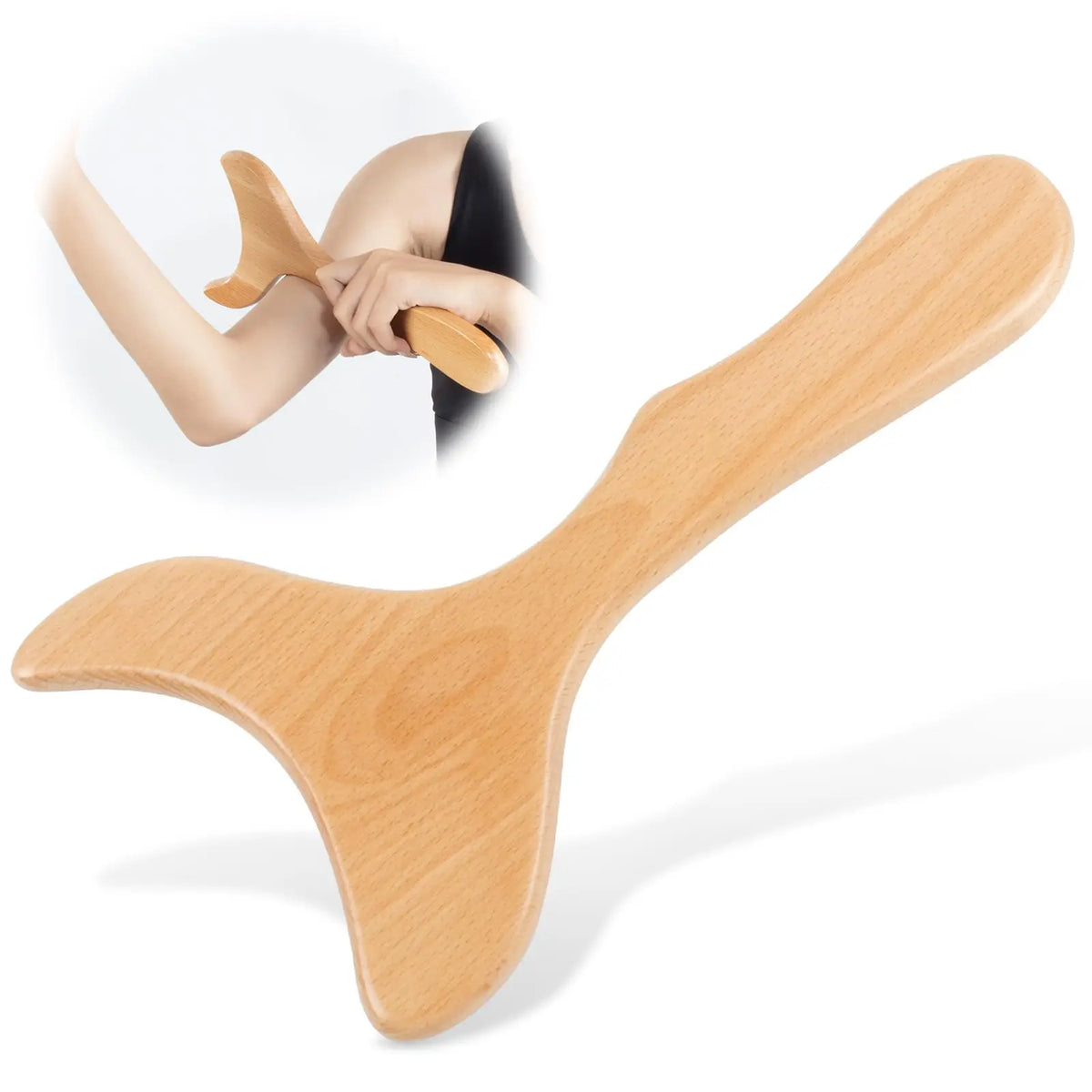 Wood Fascia Massage Tool & Roller Set