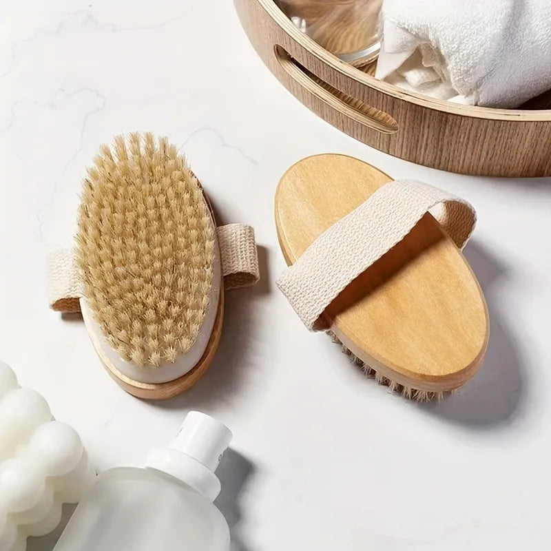 Natural Bristle Dry Brushing Body Brush