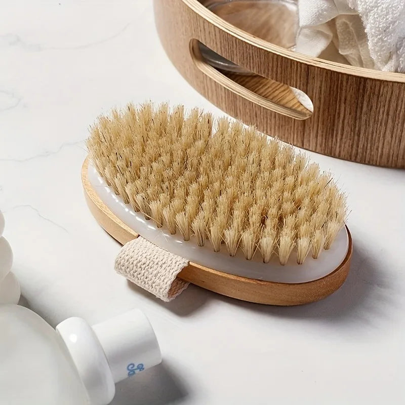 Natural Bristle Dry Brushing Body Brush