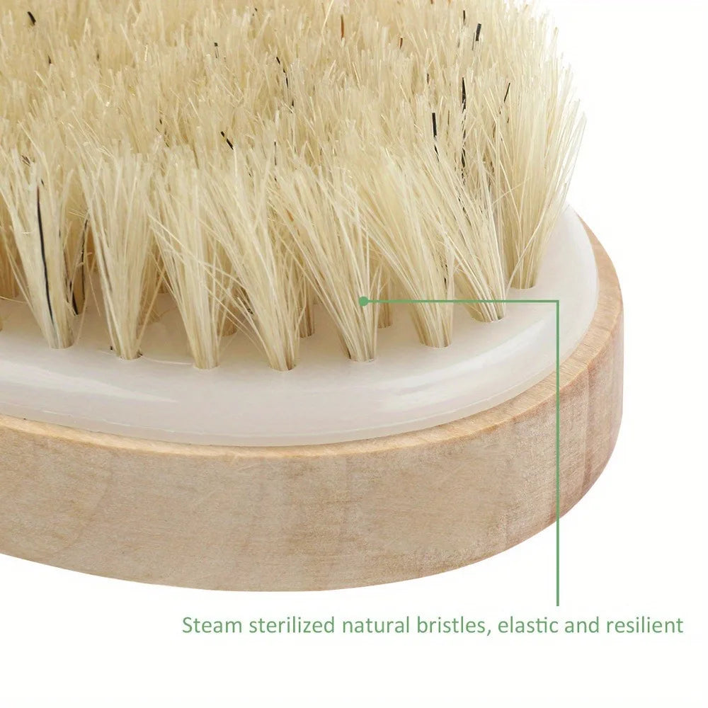 Natural Bristle Dry Brushing Body Brush