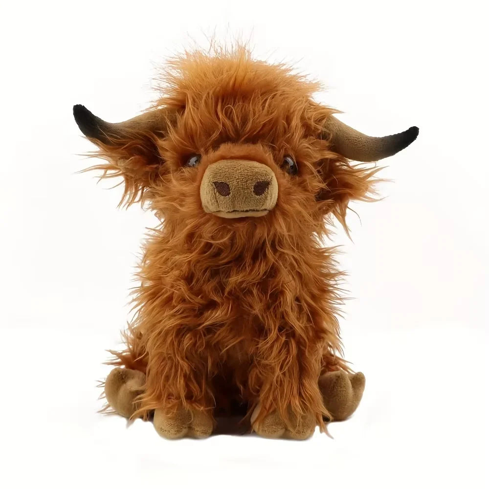 Highland Cow Plush Friend - Cozy 25cm Cattle Cuddle Buddy (4 Colors)